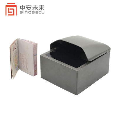 Lector de pasaportes RFID de autoservicio de 500 DPI OCR con diseño gris negro y escaneo rápido