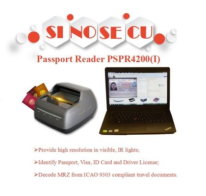 Compacto 235*250*148mm Escáner de licencia de conducir y lector de pasaportes de hotel con SDK