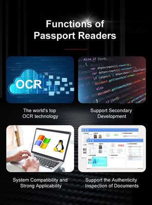 Kit de desarrollo de software SDK Escáner de tarjetas de identificación para hoteles y aeropuertos 175*199*140mm
